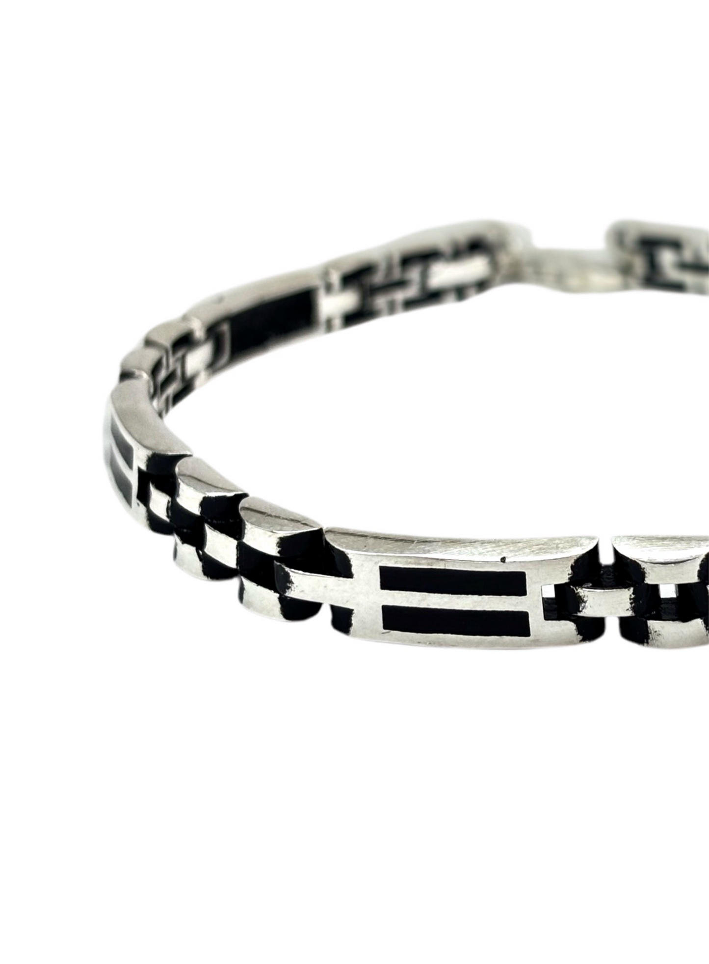 Block check Men's bracelet
