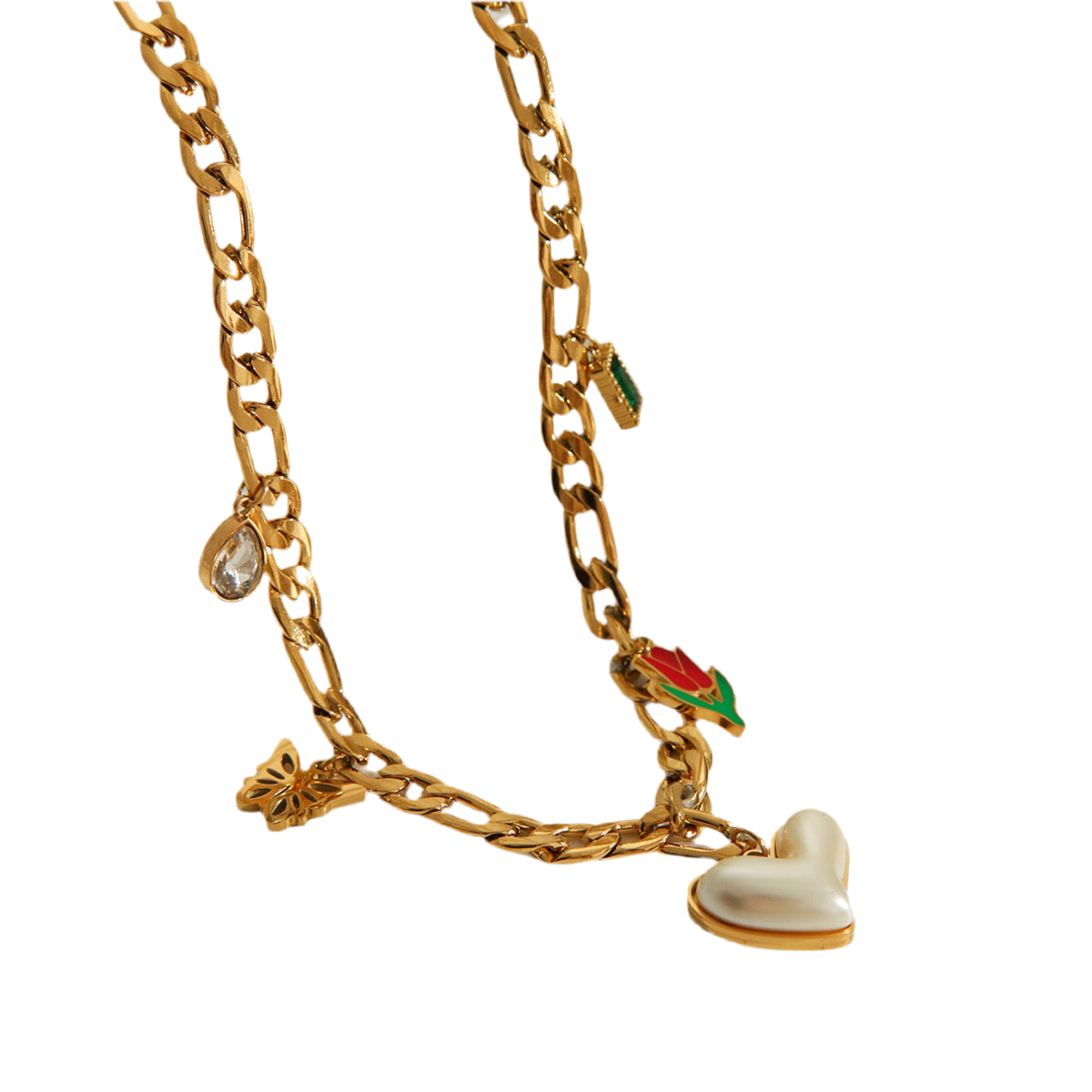 White Heart Retro necklace