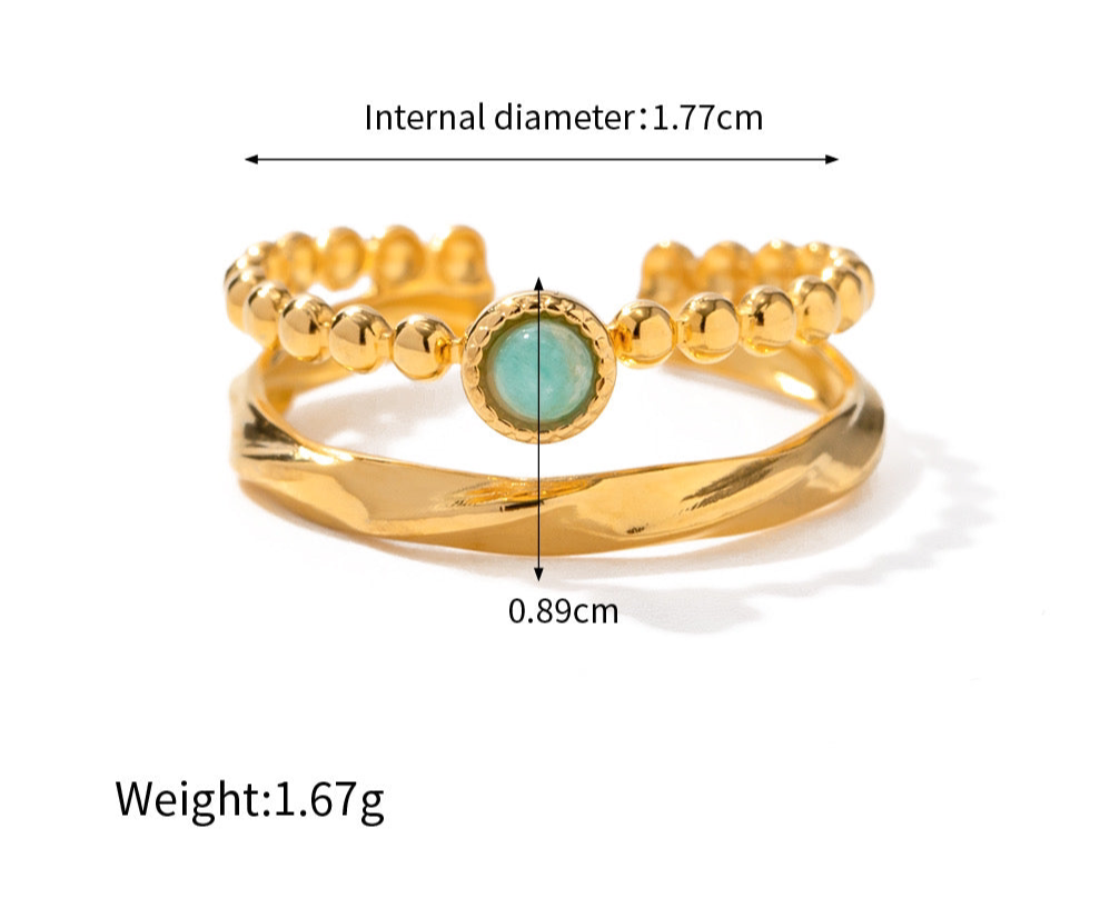 Ocean Green Stone ring