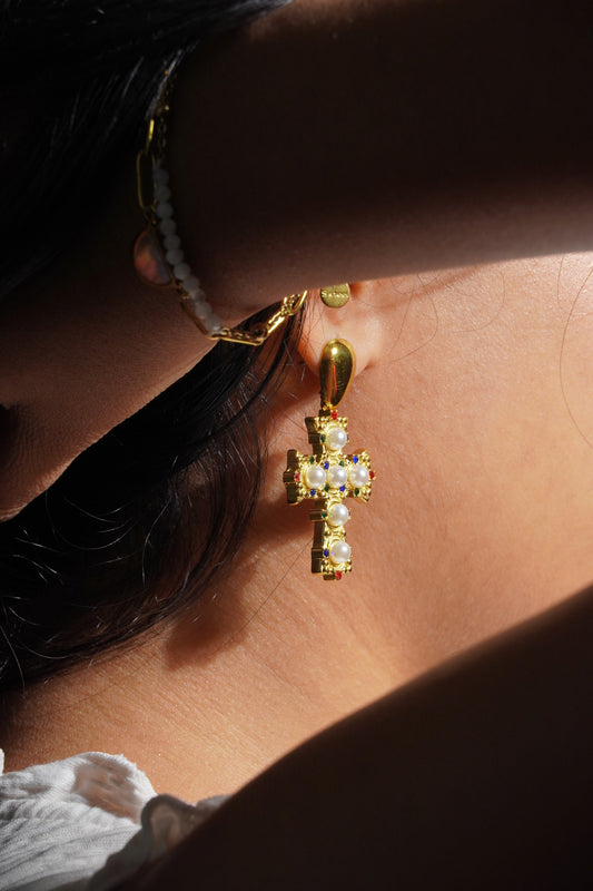 Vintage cross earrings