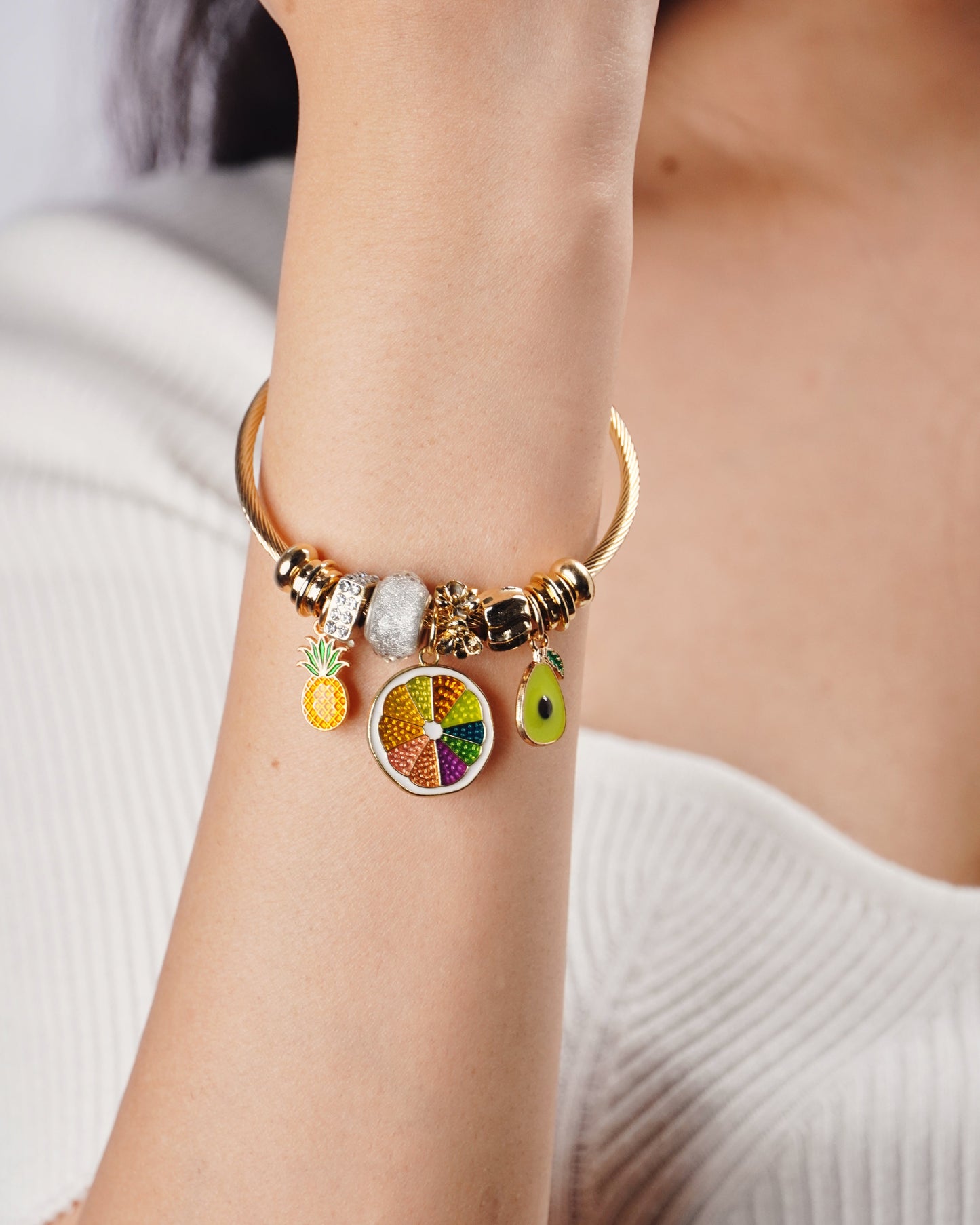 Pastoral Fruit charm bracelet