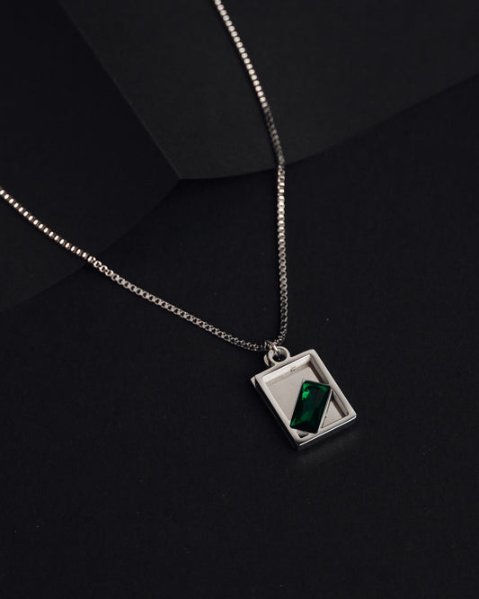 Men's Emerald Locket chain