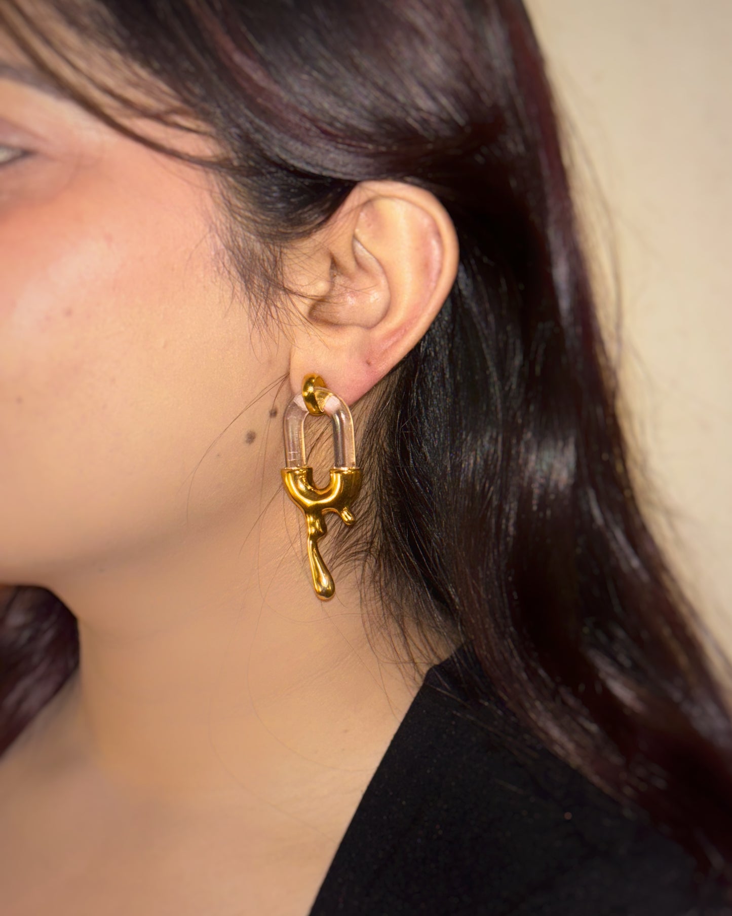 Golden Drippy drip earrings