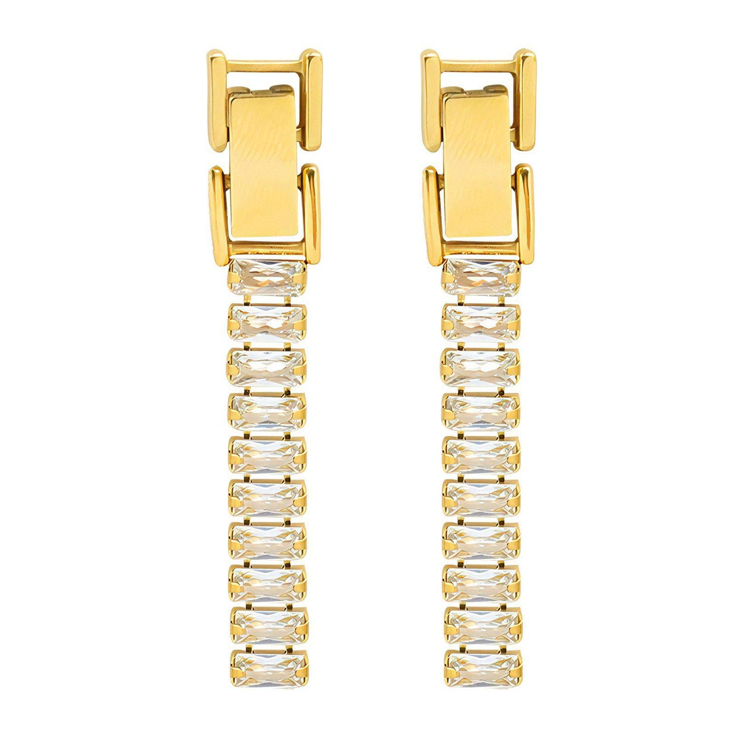 Tennis locket earrings