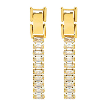 Tennis locket earrings