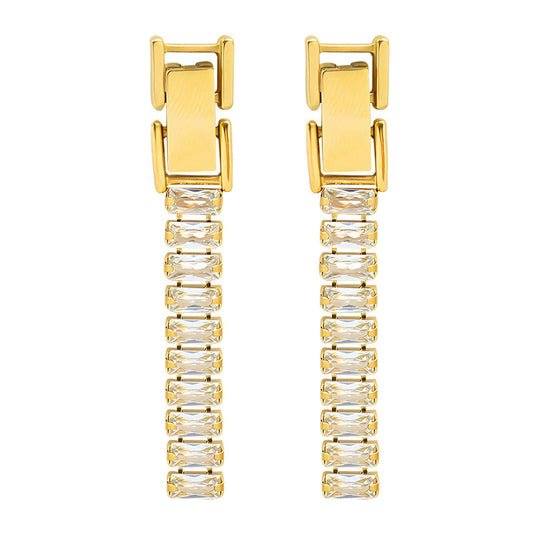 Tennis locket earrings