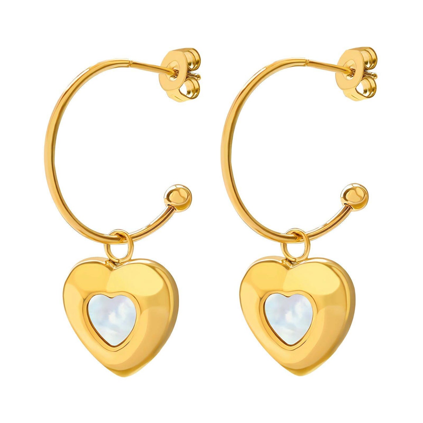White Hearts earrings