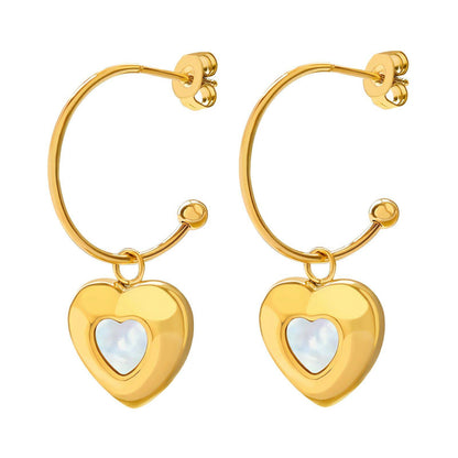 White Hearts earrings