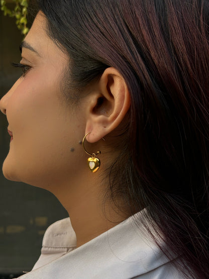 White Hearts earrings