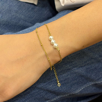 Dual layer Pearl charm bracelet