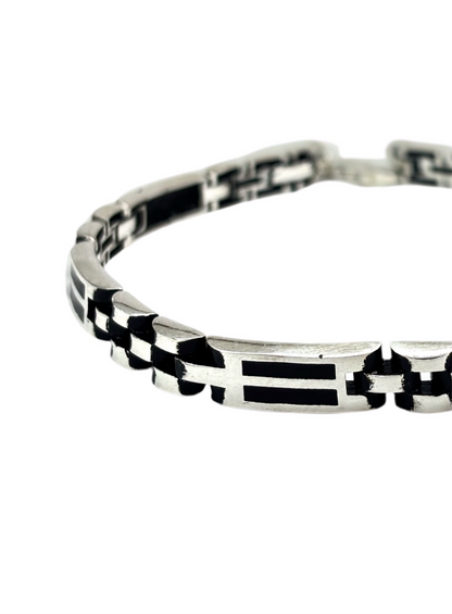 Block check Men's bracelet