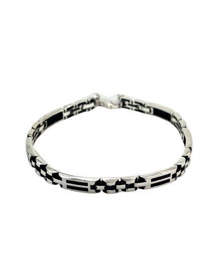 Block check Men's bracelet