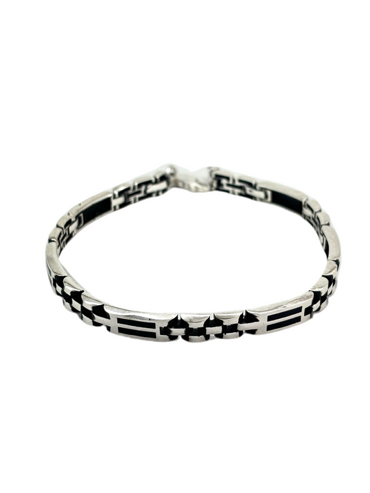 Block check Men's bracelet