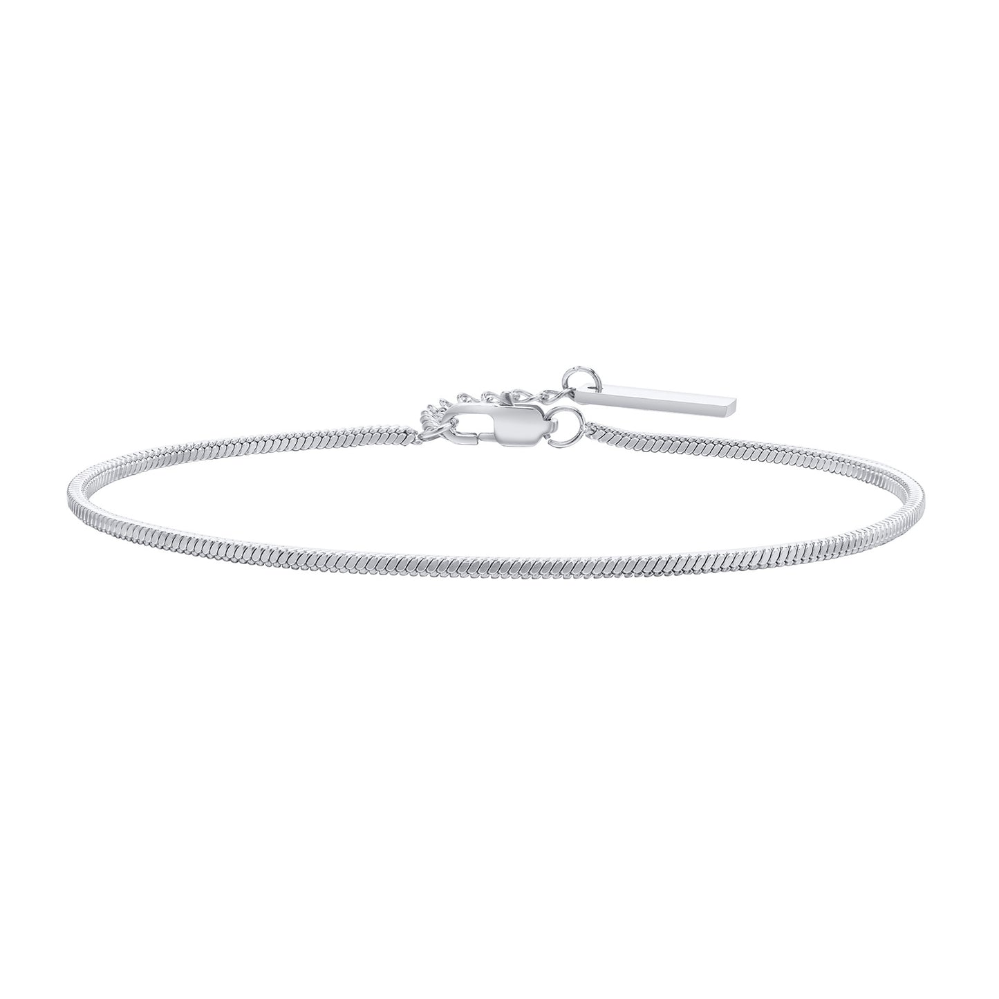 Silver bracelet on a white background