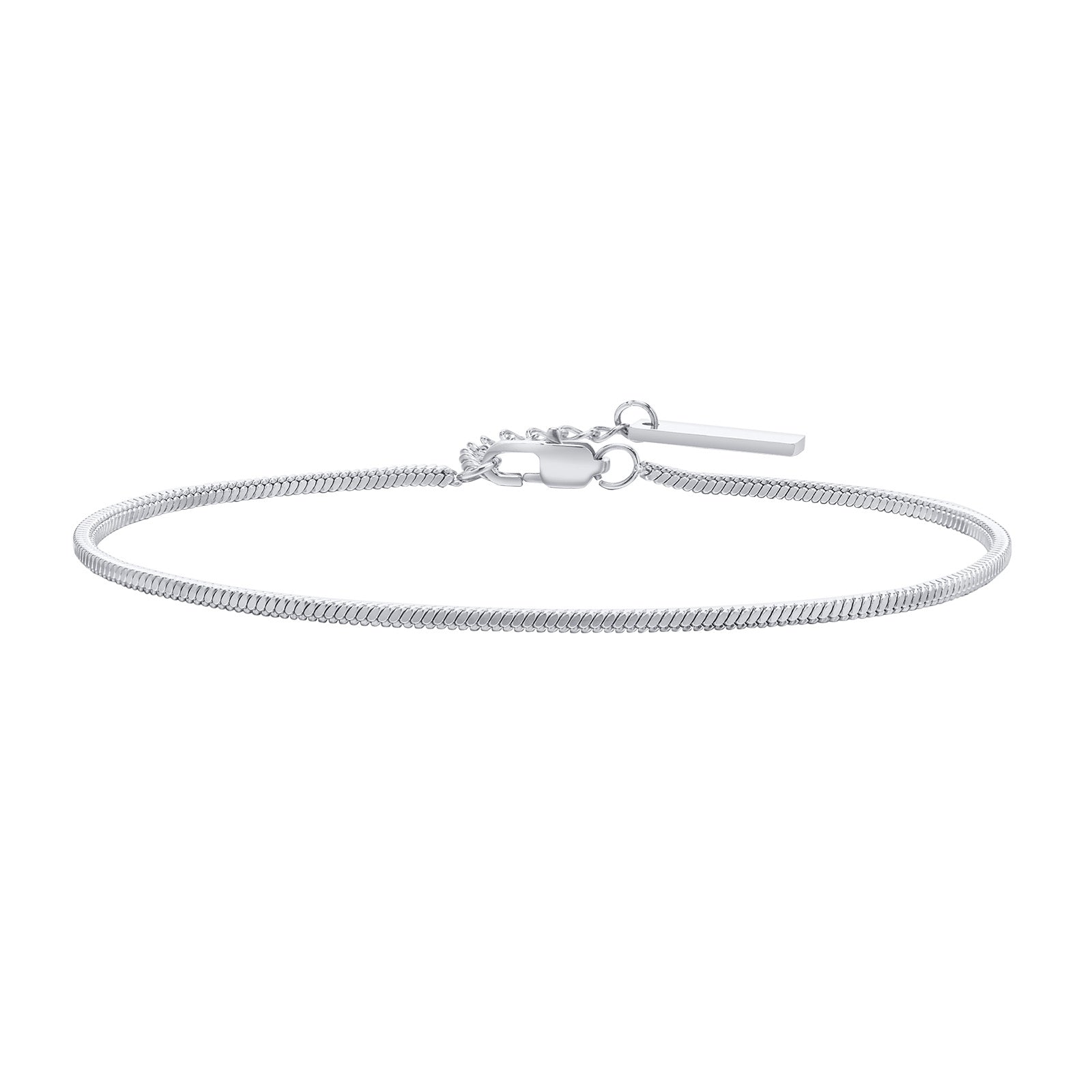 Silver bracelet on a white background