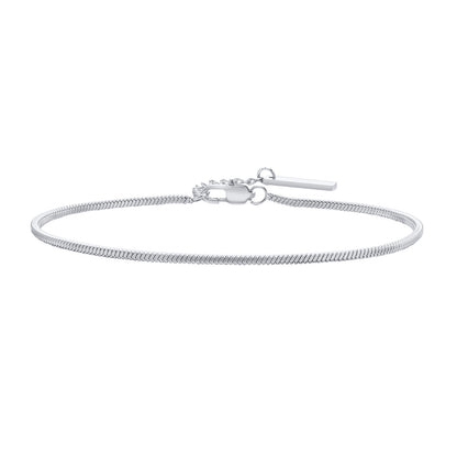 Silver bracelet on a white background