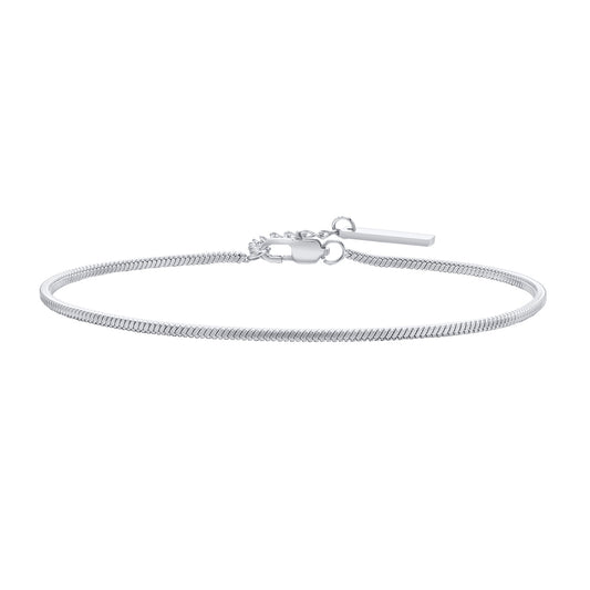 Silver bracelet on a white background