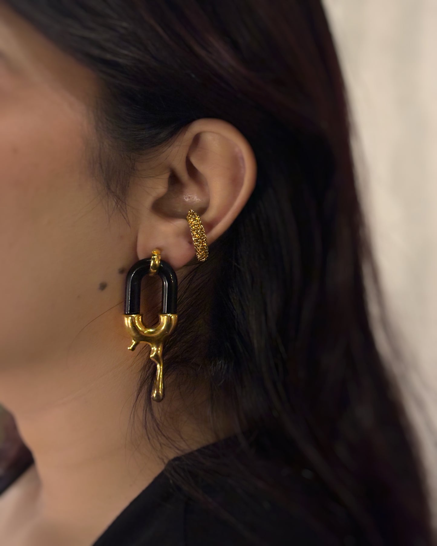 Golden Drippy drip earrings