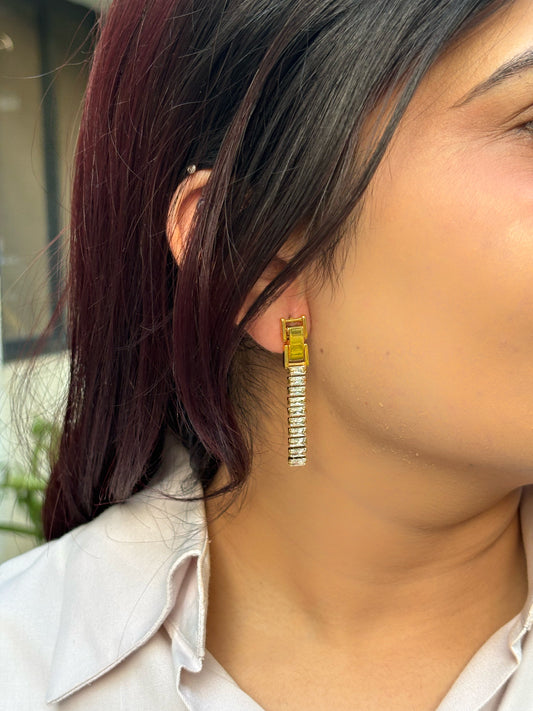 Tennis locket earrings