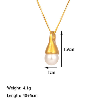 Golden Dewdrop Pearl Pendant