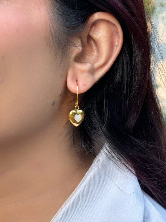 White Hearts earrings