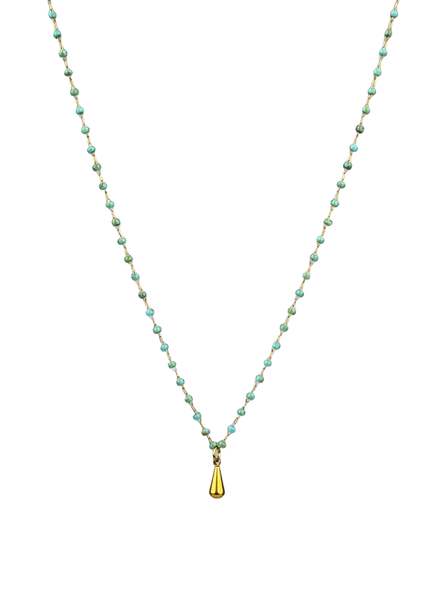 Aqua Bloom Drop necklace