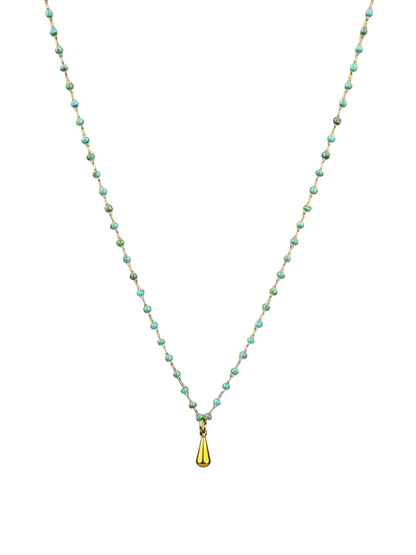 Aqua Bloom Drop necklace