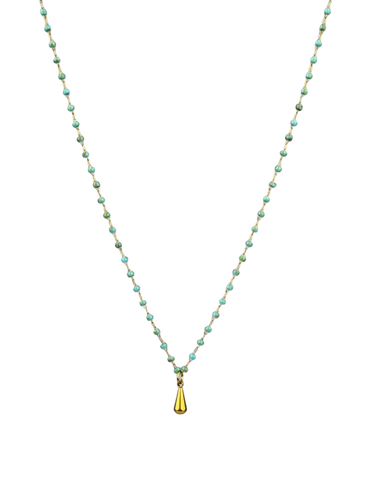 Aqua Bloom Drop necklace