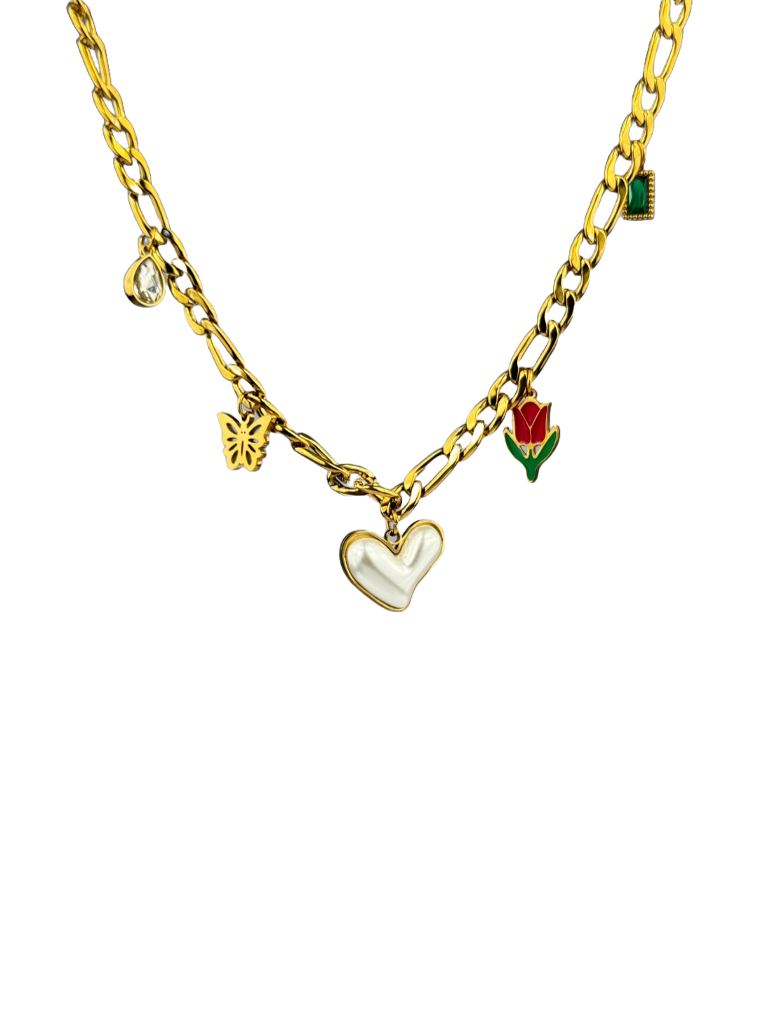 White Heart Retro necklace