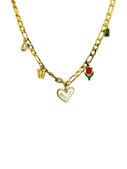 White Heart Retro necklace