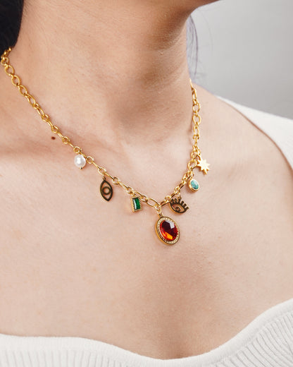 Red Retro Charm necklace