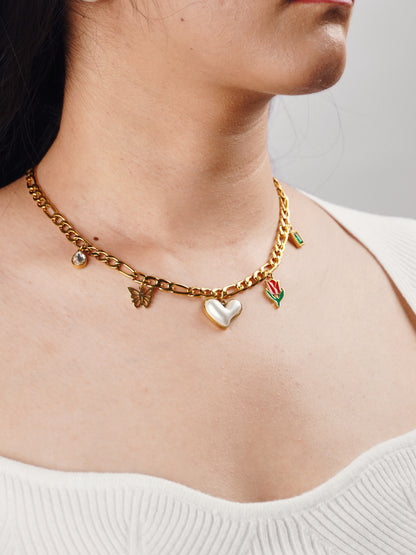 White Heart Retro necklace