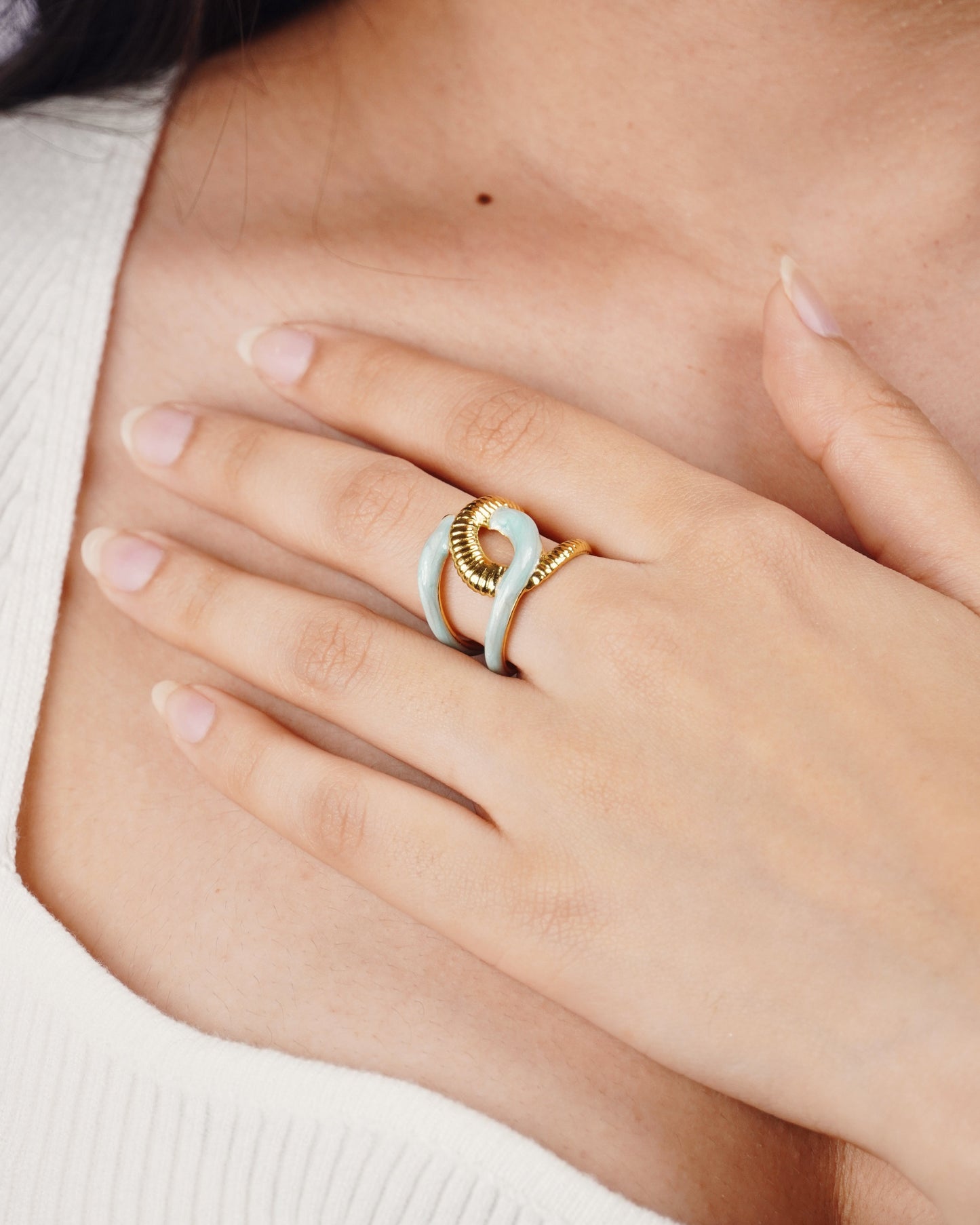 Celestia Enamel Twist Ring