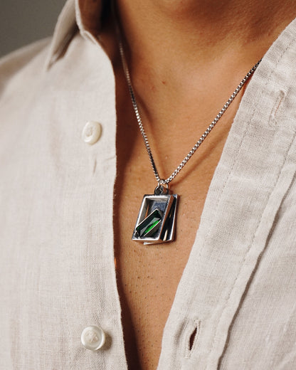 Men's Emerald Locket chain