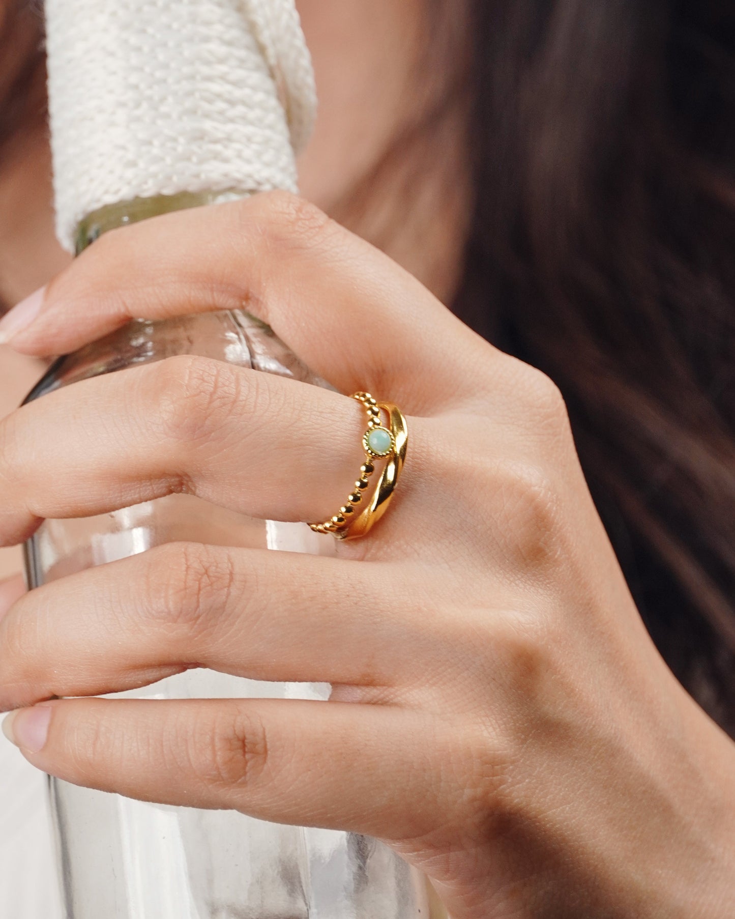 Ocean Green Stone ring