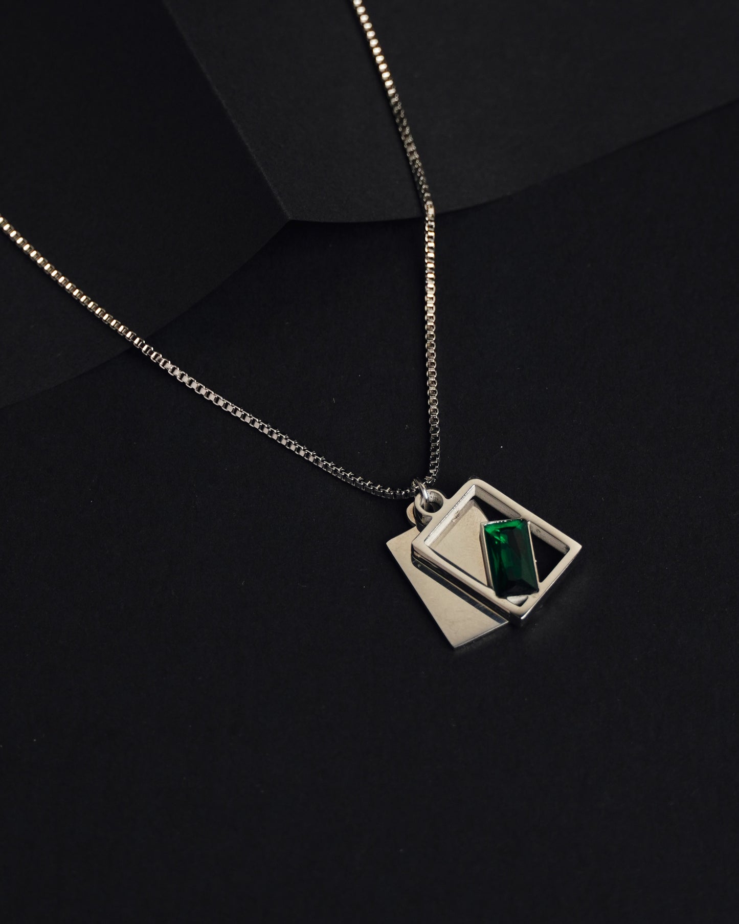 Men's Emerald Locket chain