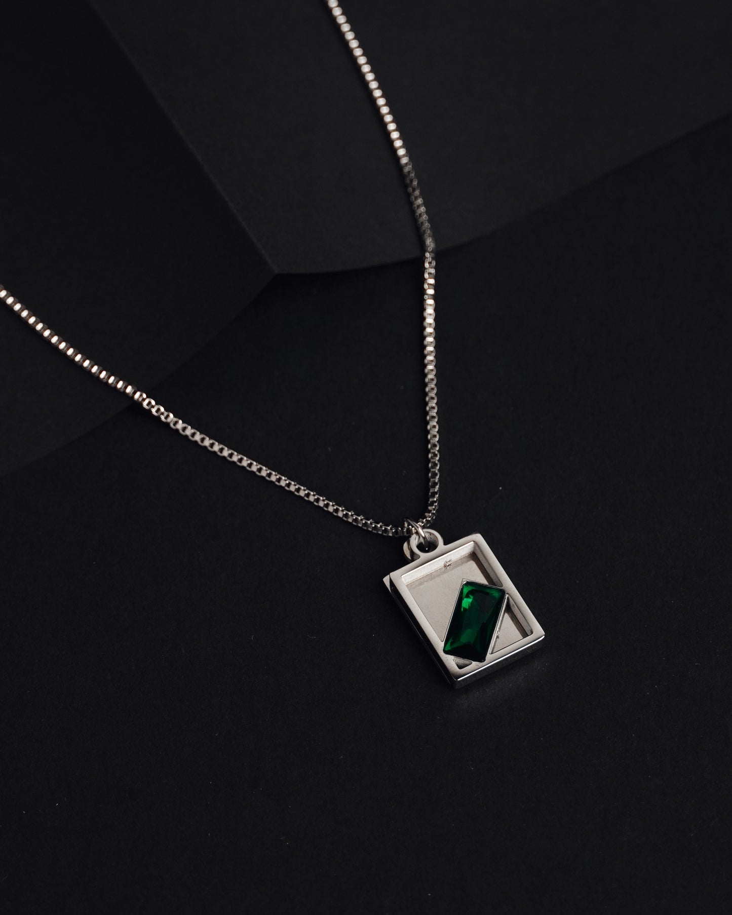 Men's Emerald Locket chain