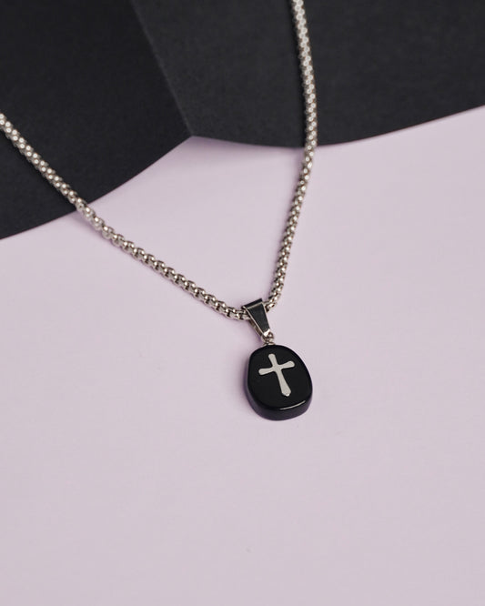 Men's black pebble chain