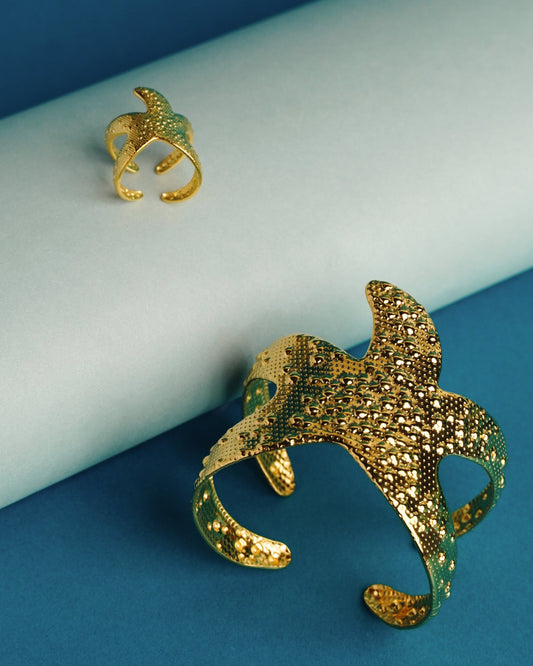 Starfish cuff bangle