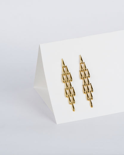 Golden Cascada Drop Earrings