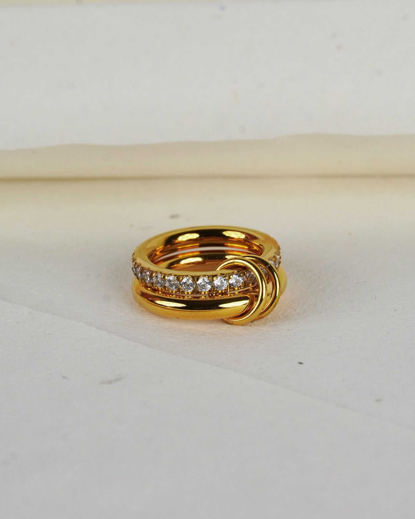 gold dual zircon ring with gold